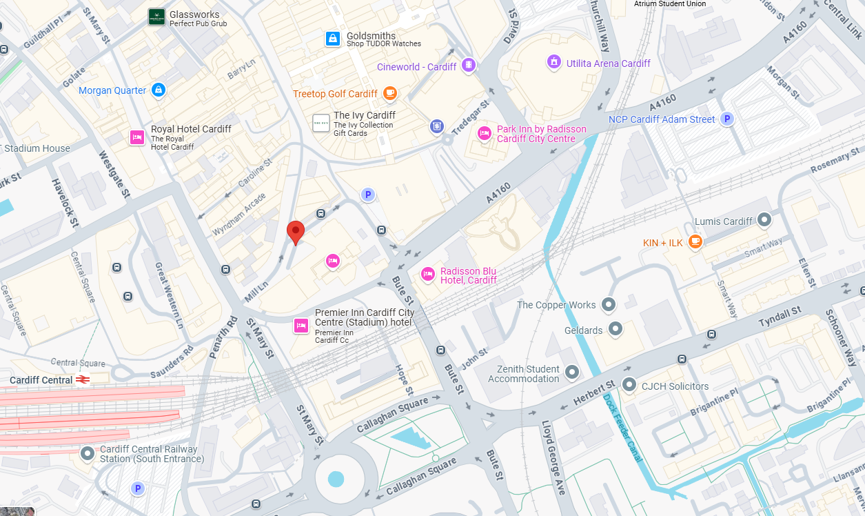 Map of Crowne Plaza Glasgow