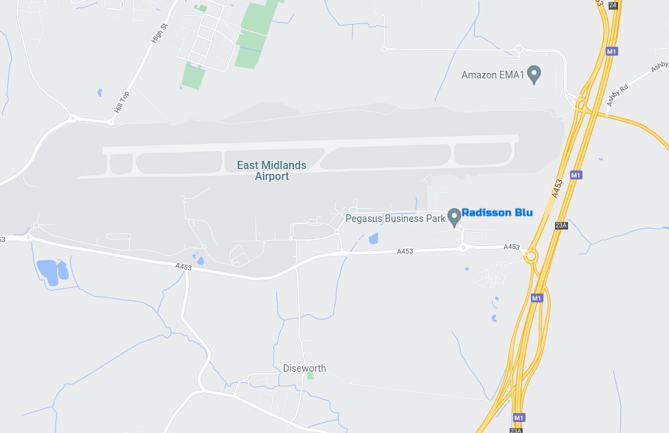Map of Radisson Blu Hotel, East Midlands Airport